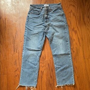 LOFT Women’s Distressed Blue Straight Jeans